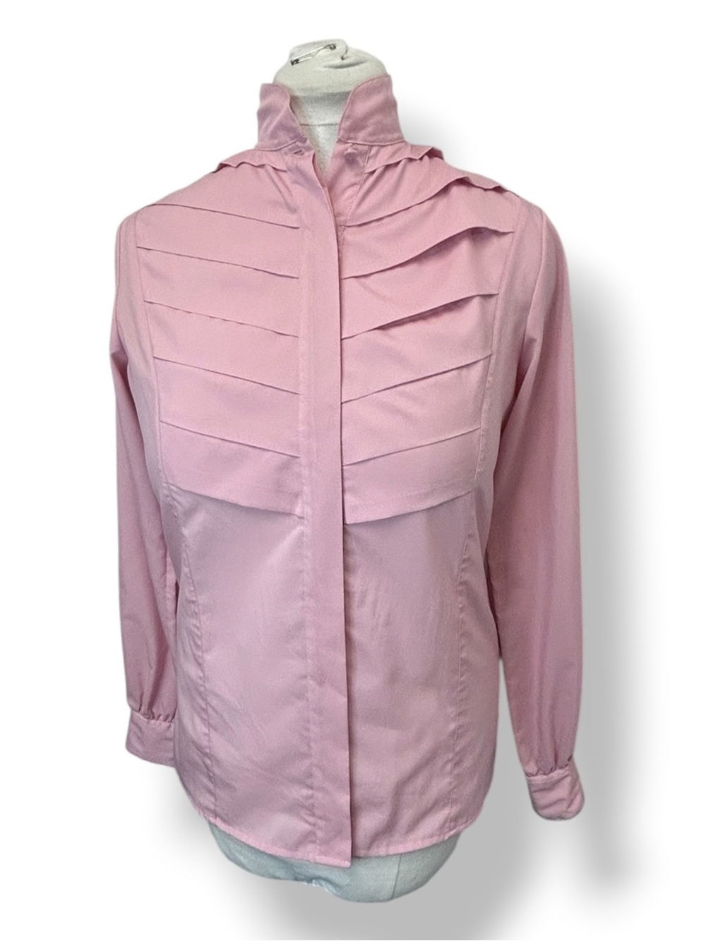 Casual Corner Juniors Long Sleeve Pleated Front Button Down Shirt VTG 90s Pink 7